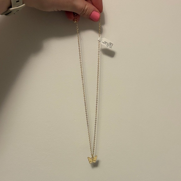 Anthropologie NWT Gold Butterfly Necklace - Picture 2 of 4